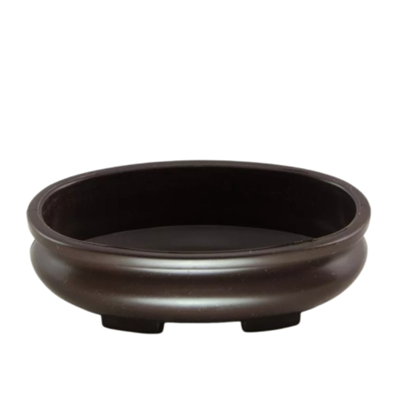 2 Oval Heavy Duty Plastic Bonsai / Succulent Pot + Mesh 7"x 4.5"x 2" Dark Brown
